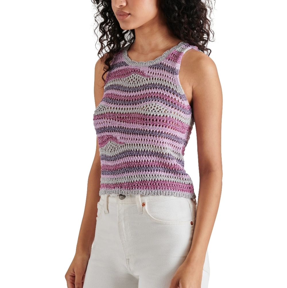Hannah Crochet Knit Tank Top L